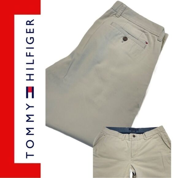 Tommy Hilfiger Men’s Tailored Tan Twill Pants‎ - Size 34 x 30 - Picture 3 of 3